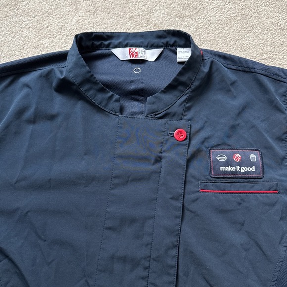 Oobe Team Style Adult Chick-Fil-A Chef Coat Zip Shirt Blue Uniform Men's L - Picture 9 of 9